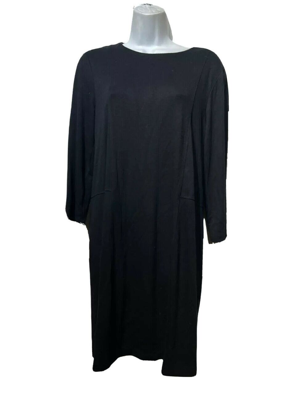 artisan ny black long sleeve panel midi dress Size M